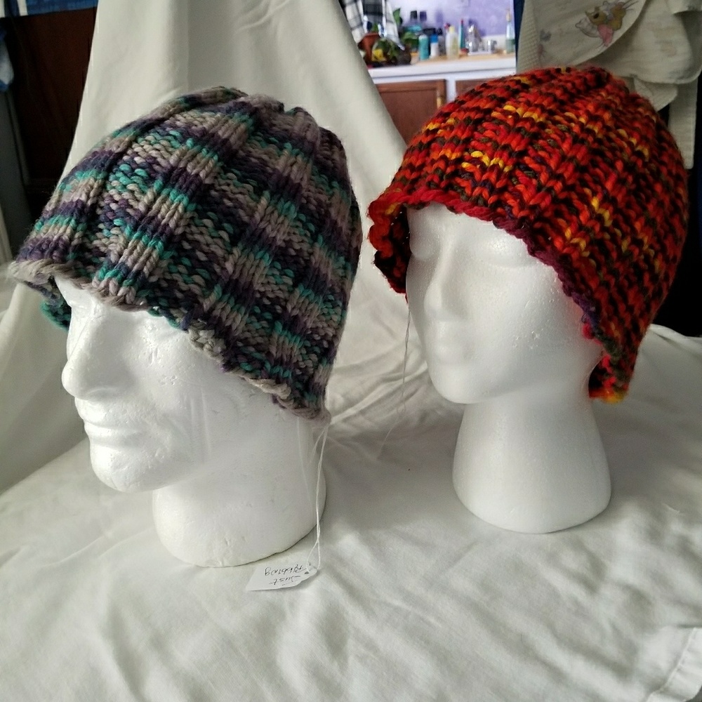 2 multi-colored Beanies